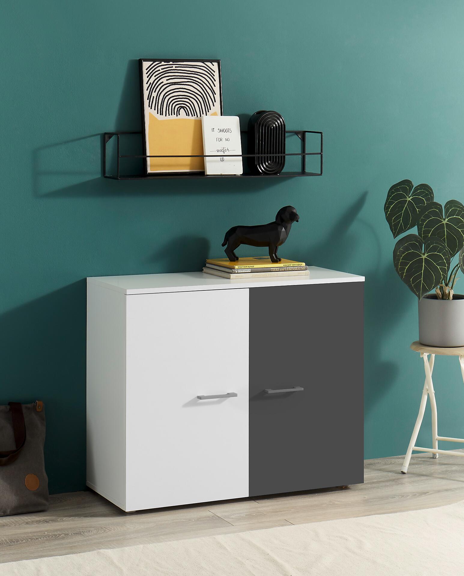 Kommode Alex weiß Graphit B/H/T: ca. 90x75x37 cm Kommode Alex weiß Graphit B/H/T: ca. 90x75x37 cm