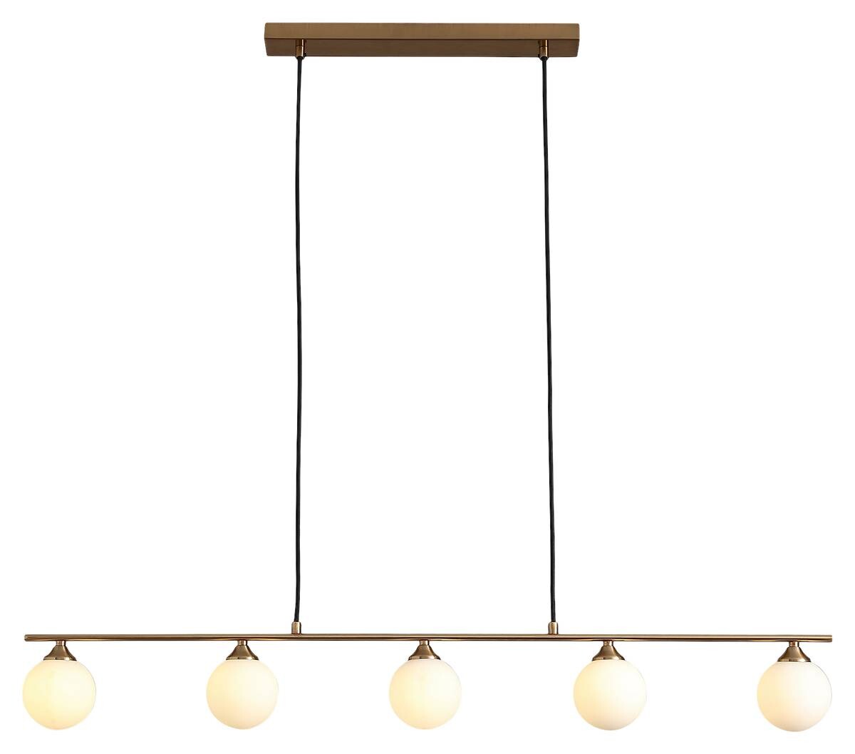 Housenordic Pendelleuchte 6406290 messing weiß Stahl Glas B/T: ca. 110x10 cm 5.0 Brennstellen