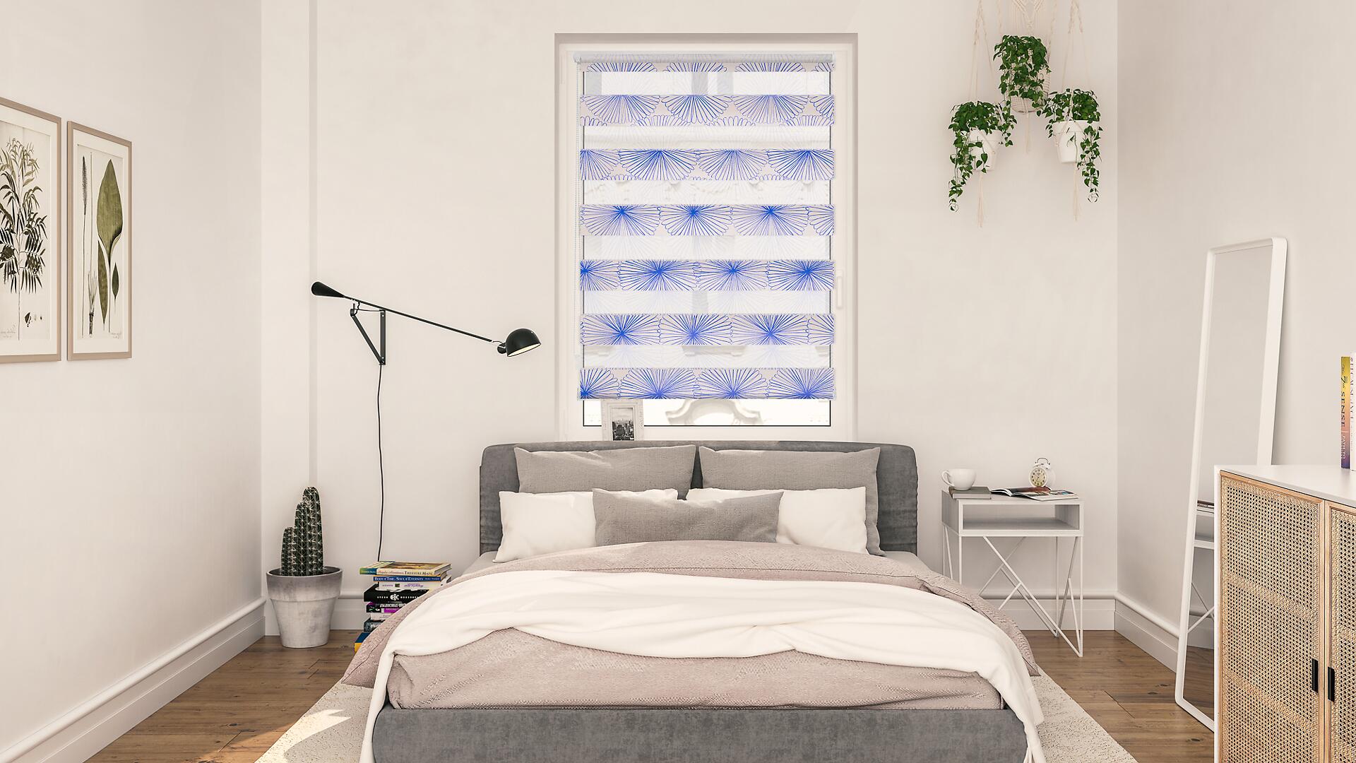 LICHTBLICK Doppelrollo Duo Flower Wheel gelb B/L: ca. 100x130 cm