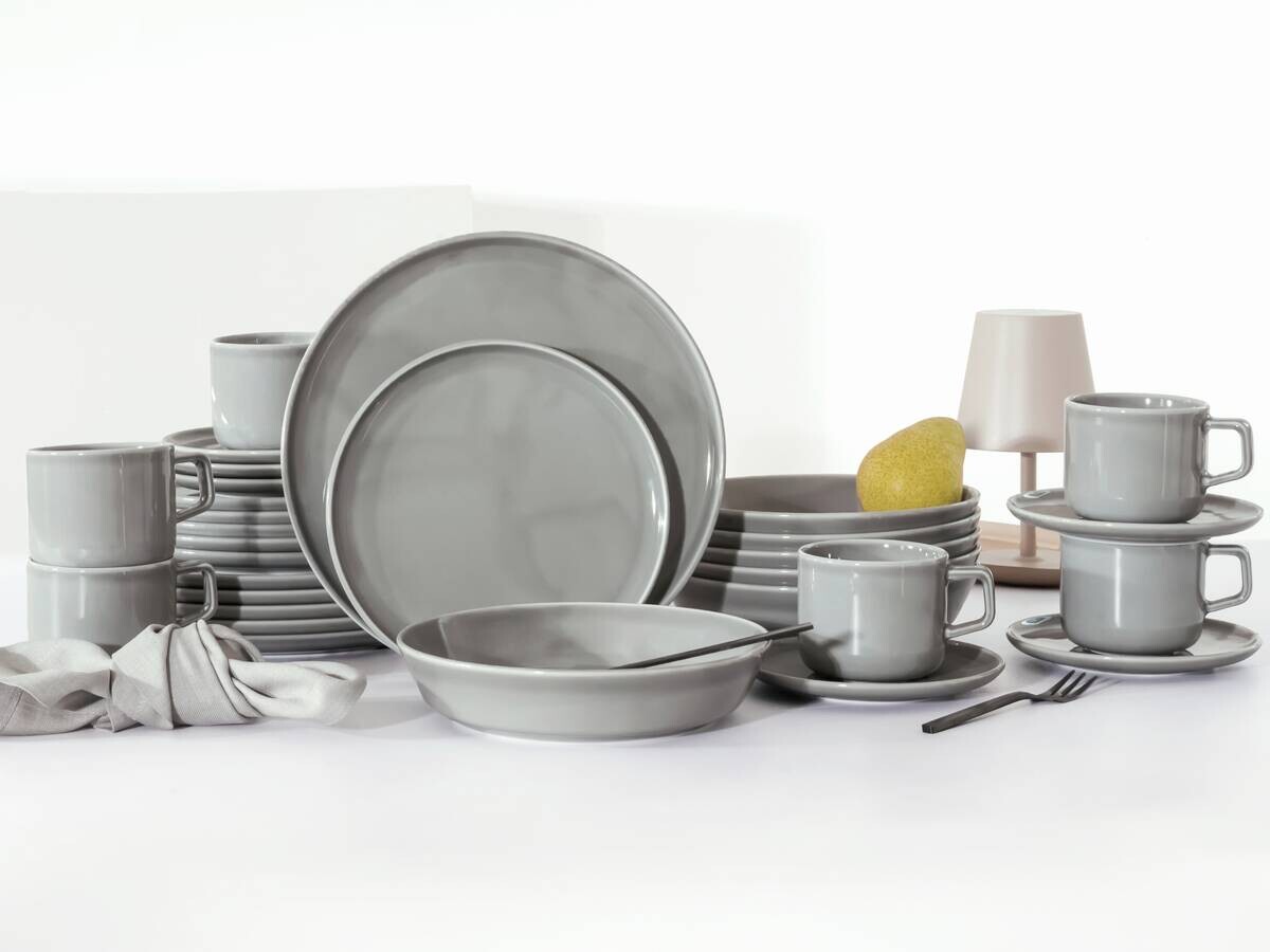 CreaTable Kombiservice Chef Collection grau Porzellan 30 tlg.