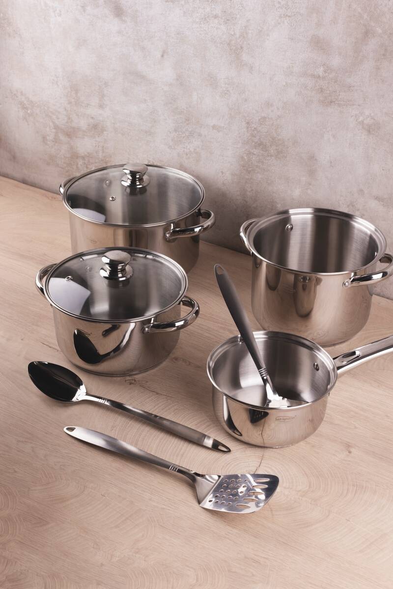 SAN IGNACIO Topfset Lexia silber Edelstahl 9 tlg.
