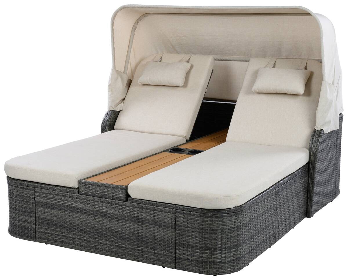 POCOline Gartenliege beige Stahl