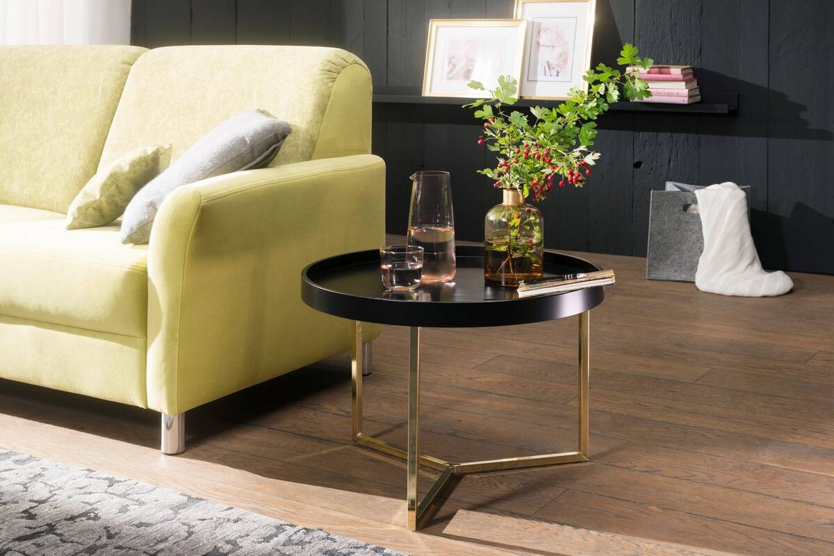 Wohnling Couchtisch schwarz gold B/H/T: ca. 0x42x0 cm