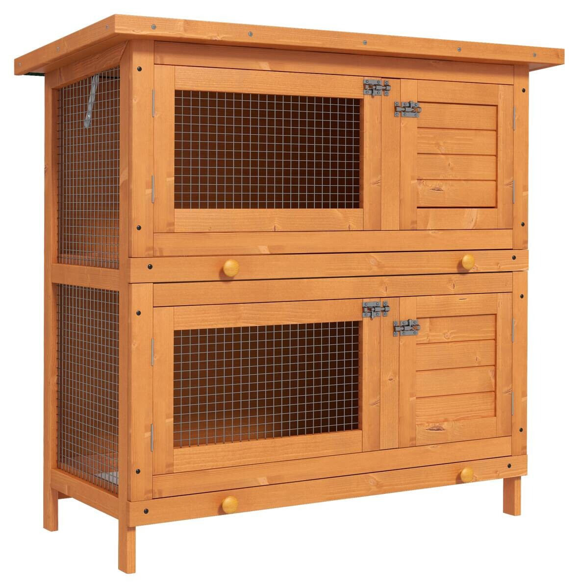 PawHut Kleintierstall grün Holz B/H/L: ca. 45x90x90 cm