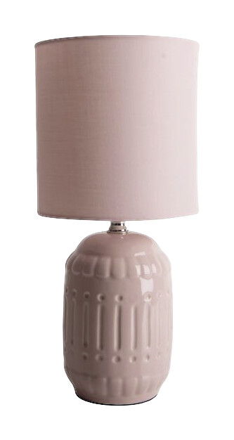 Näve Leuchten Keramik Tischleuchte NV3188332 lachs Keramik Metall Stoff B/H/T: ca. 14x30x14 cm E14 1 Brennstellen