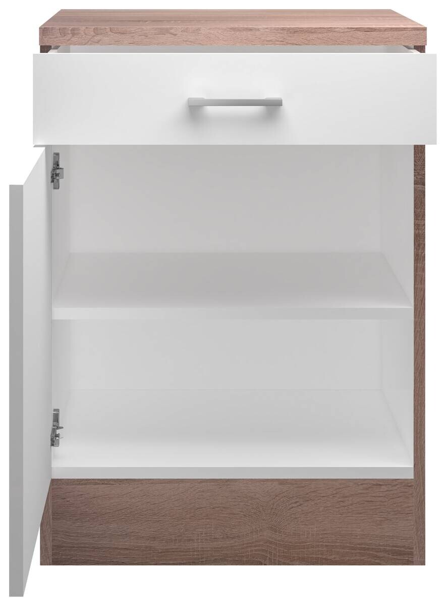 Unterschrank Samoa weiß Eiche Nachbildung B/H/T: ca. 60x85x60 cm