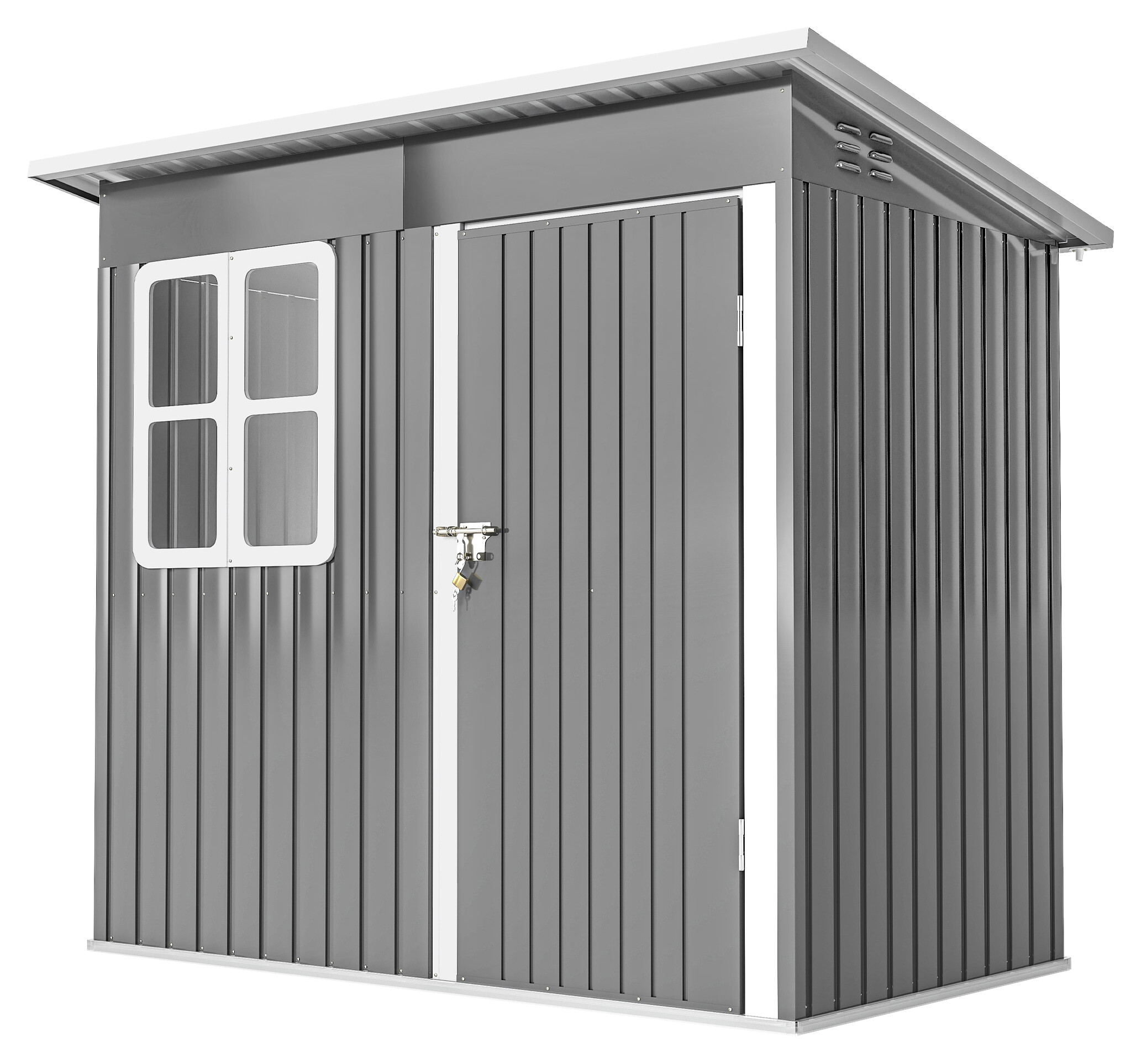 Outsunny Gartenhaus dunkelgrau B/H/L: ca. 133x190x211 cm