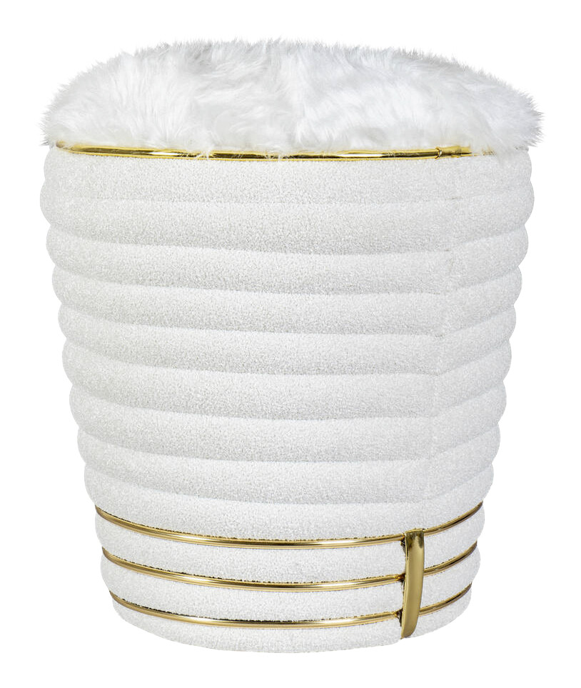 360 Living Hocker Doric 310 weiß gold H/D: ca. 50x42 cm