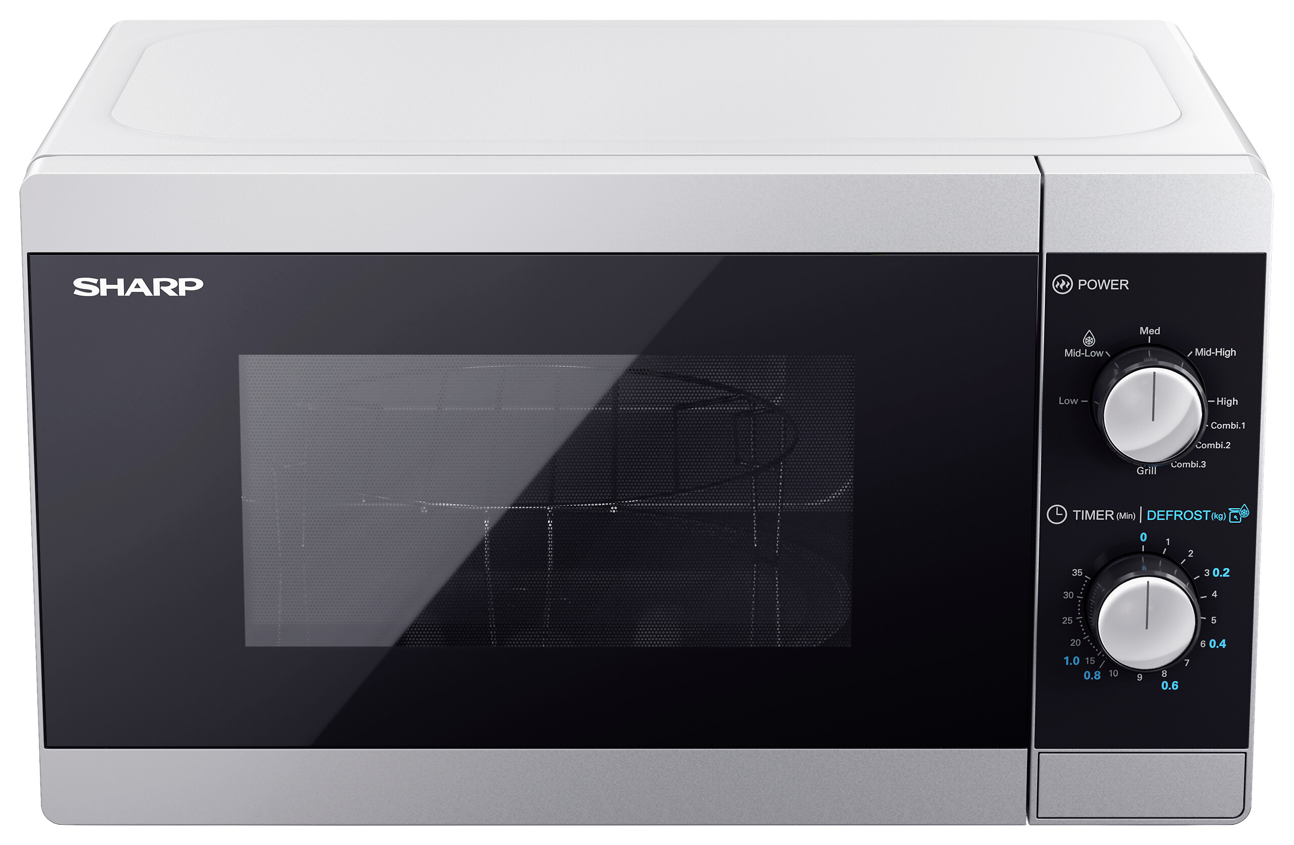 Sharp Mikrowelle mit Grill YC-MG01E-S silber Glas B/H/T: ca. 44x25,8x34,4 cm