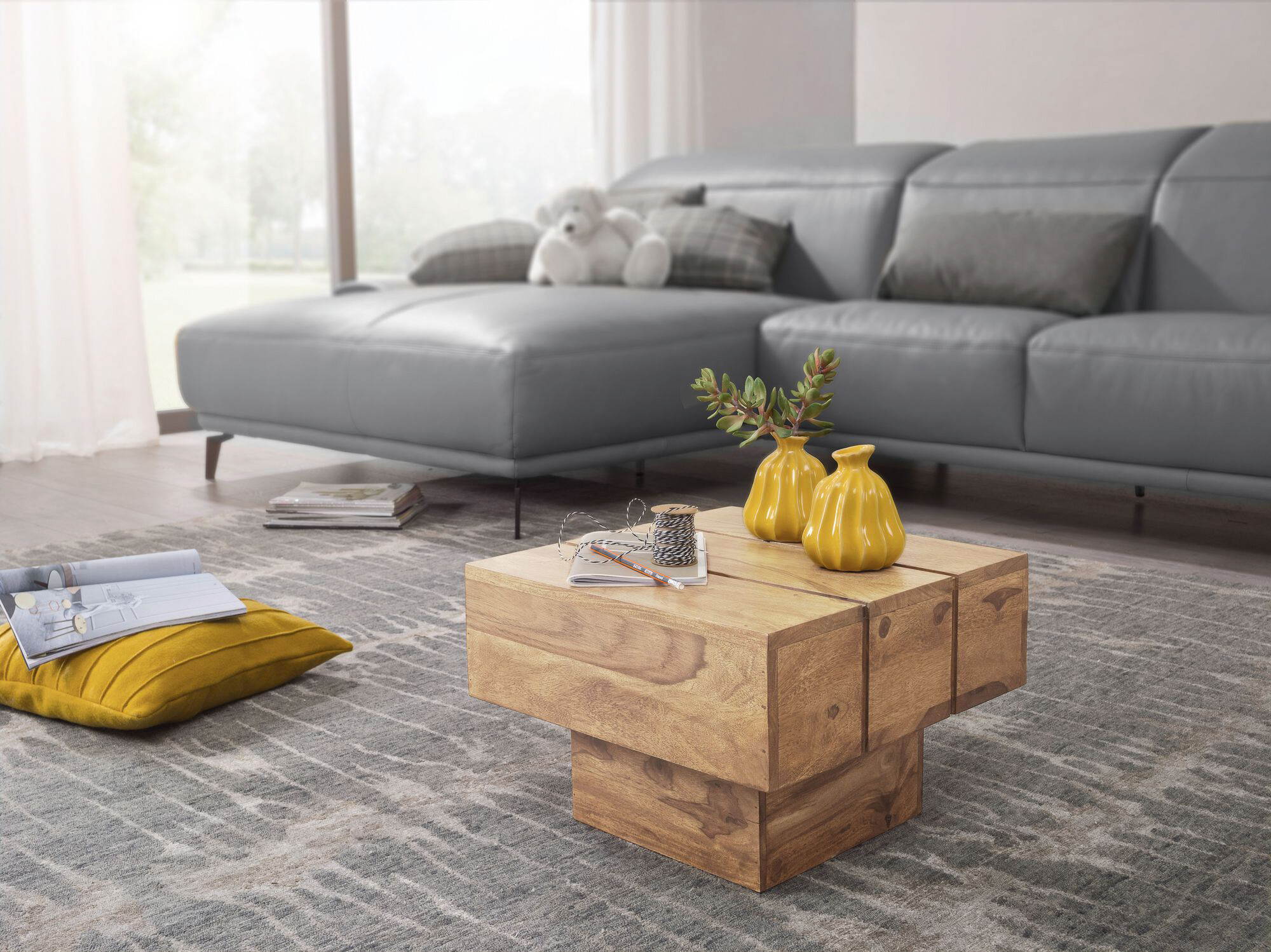 Beistelltisch natur Akazie B/H/T: ca. 44x30x44 cm