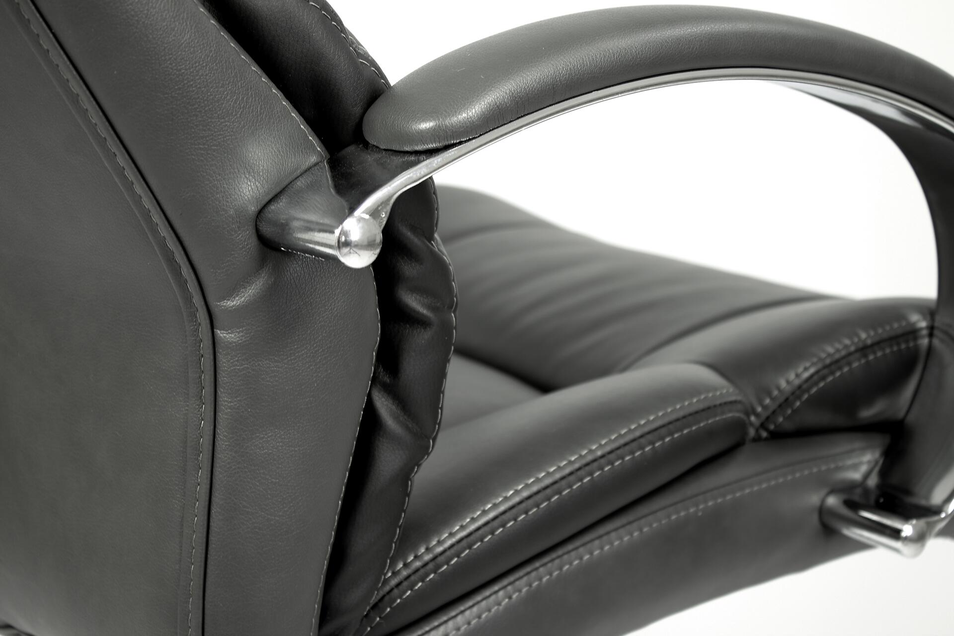 XXL-Chefsessel PAUL-XXL grau Chrom Kunstleder Metall