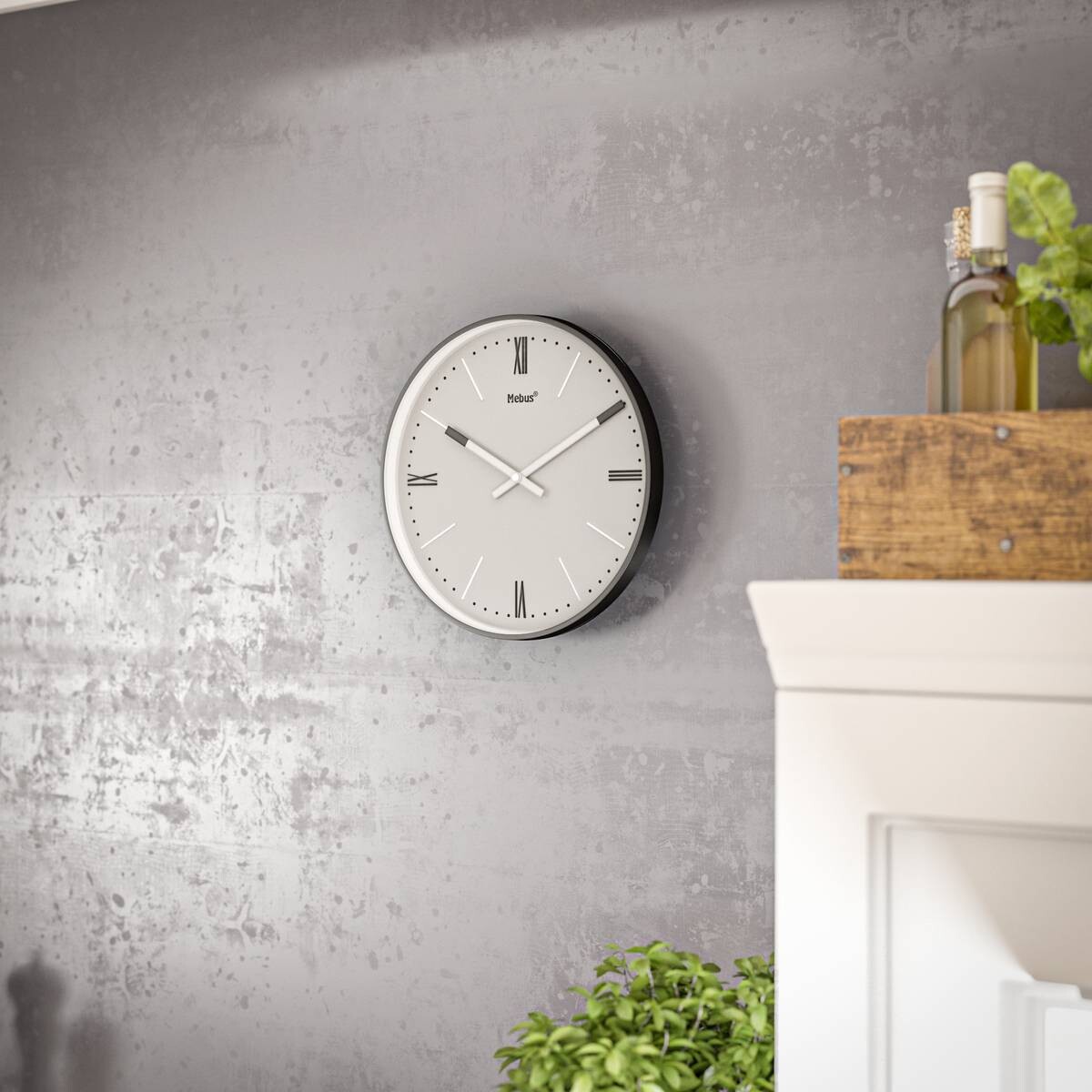 Mebus Wanduhr anthrazit D: ca. 25 cm
