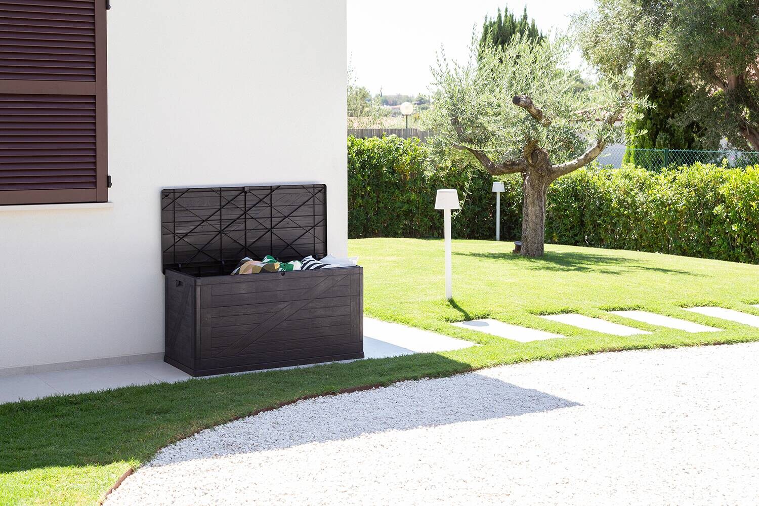 Toomax Aufbewahrungsbox Wood anthrazit Kunststoff B/H/L: ca. 63x56x120 cm