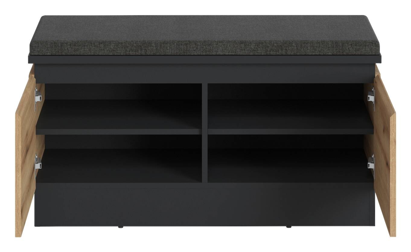 Sitzbank Corte Eiche Evoke Coast Nachbildung anthrazit B/H/T: ca. 101x54x45 cm