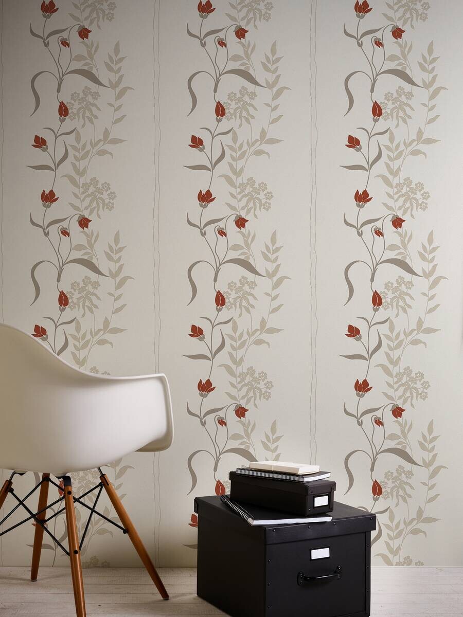 Livingwalls Vliestapete Best of Vlies Floral creme B/L: ca. 53x1005 cm