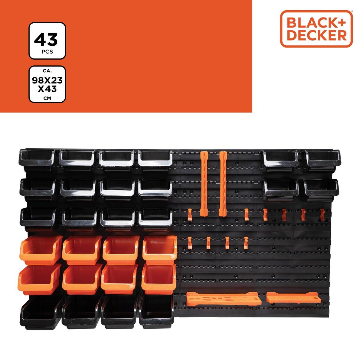 BLACK+DECKER Werkzeugwand orange B/H/L: ca. 14,2x56,3x50 cm