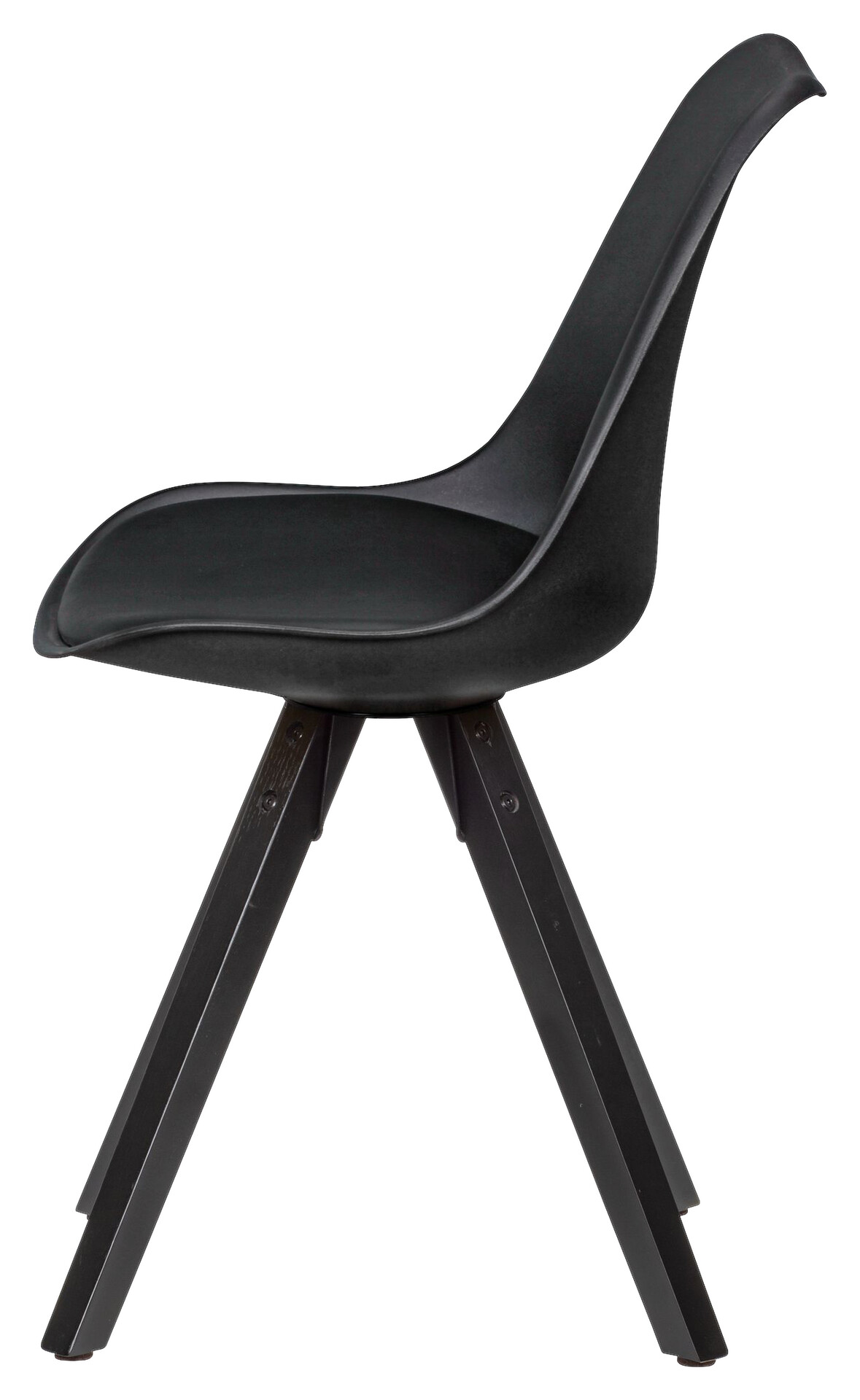 Stuhl 2er-Set schwarz schwarz schwarz Kunststoff Kunstleder Echtholz B/H/T: ca. 49x87x52 cm