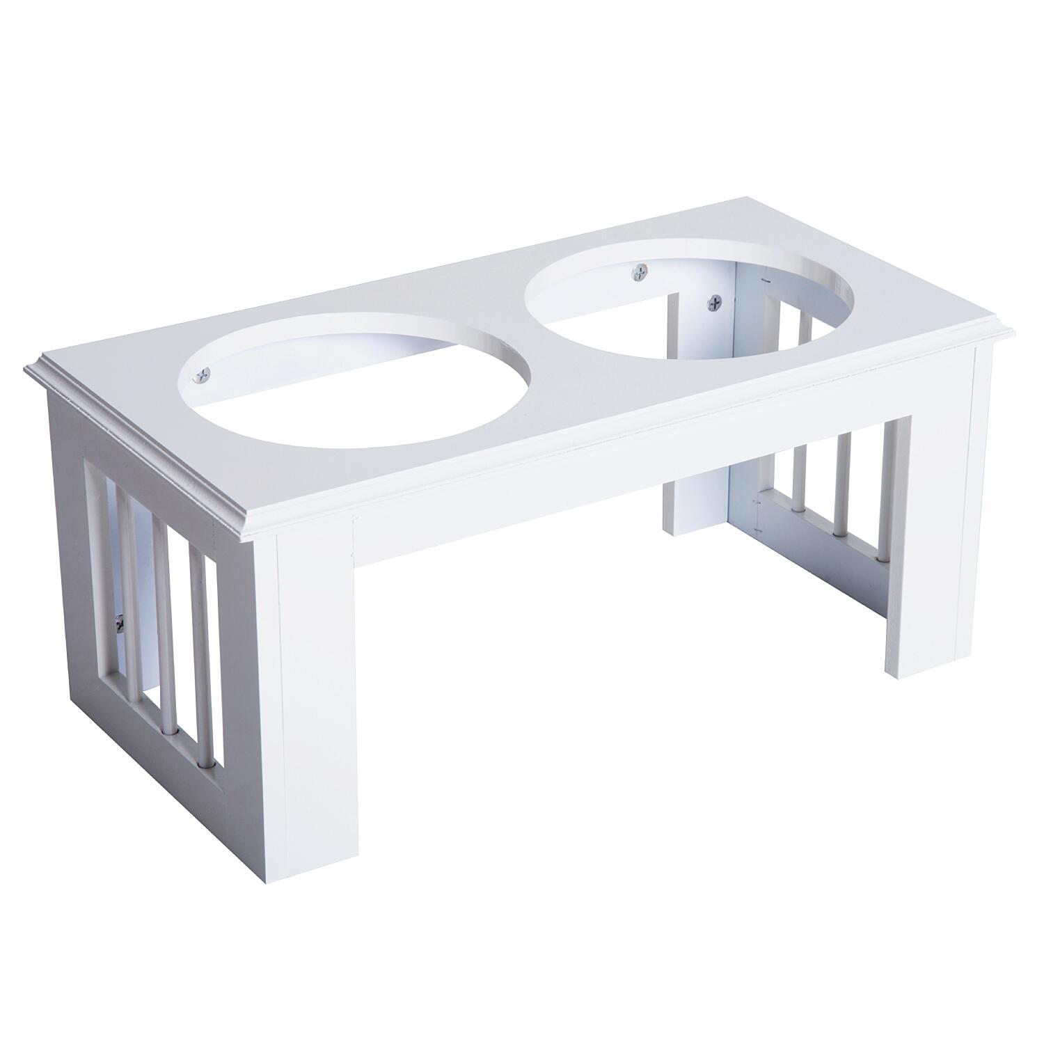 PawHut Futternapf weiß Edelstahl B/H/L: ca. 31x25x58 cm