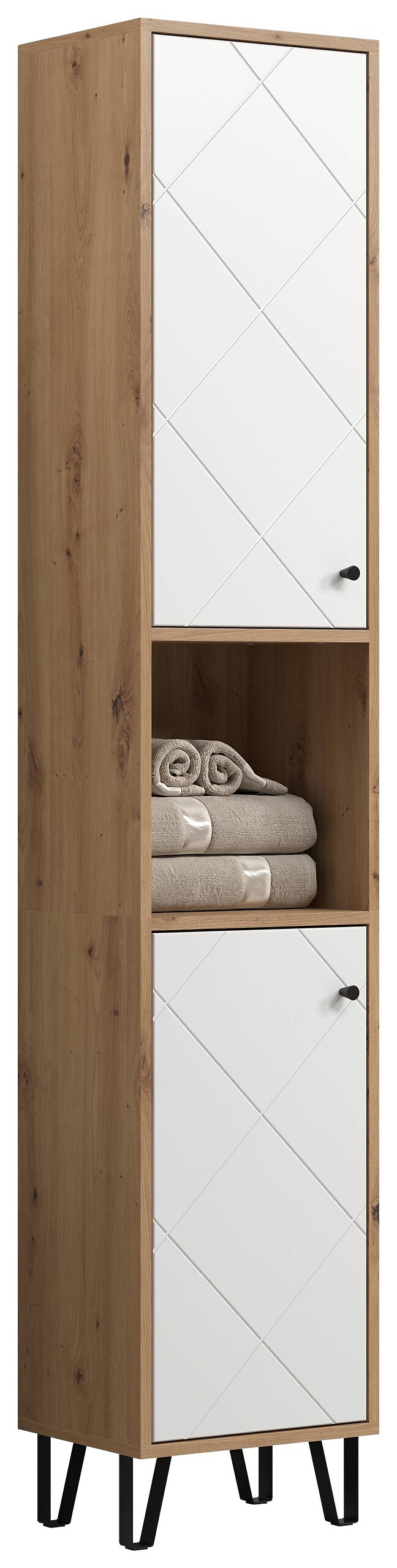 Hochschrank Touch Eiche Artisan Nachbildung weiß matt B/H/T: ca. 36x191x29 cm