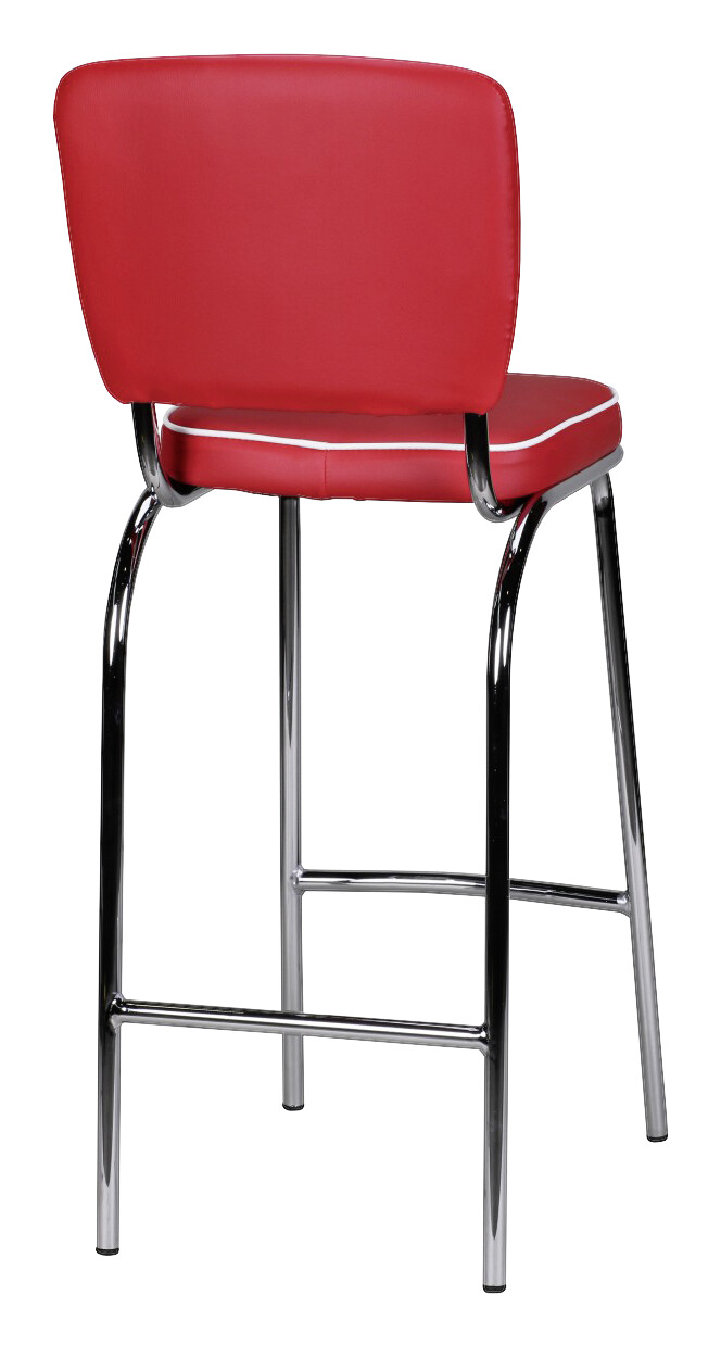 Barhocker rot weiß Kunstleder Stoff B/H/T: ca. 40x110x38 cm