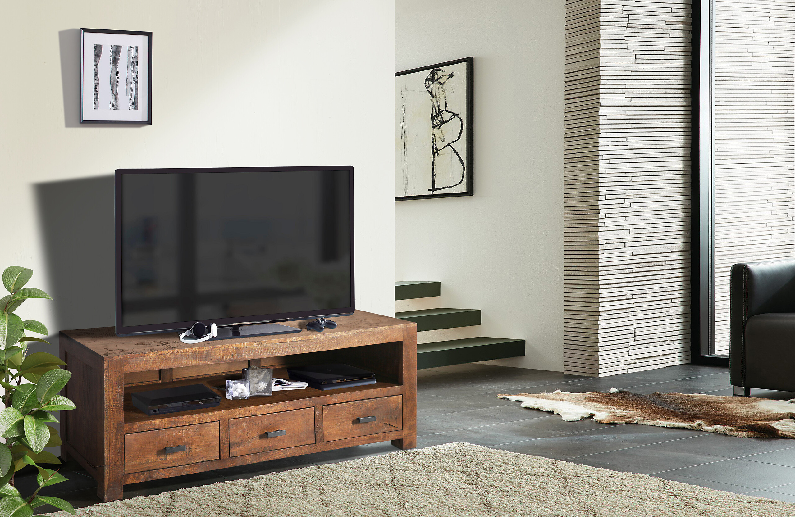 Lowboard Genua Akazie dunkel B/H/T: ca. 150x60x55 cm