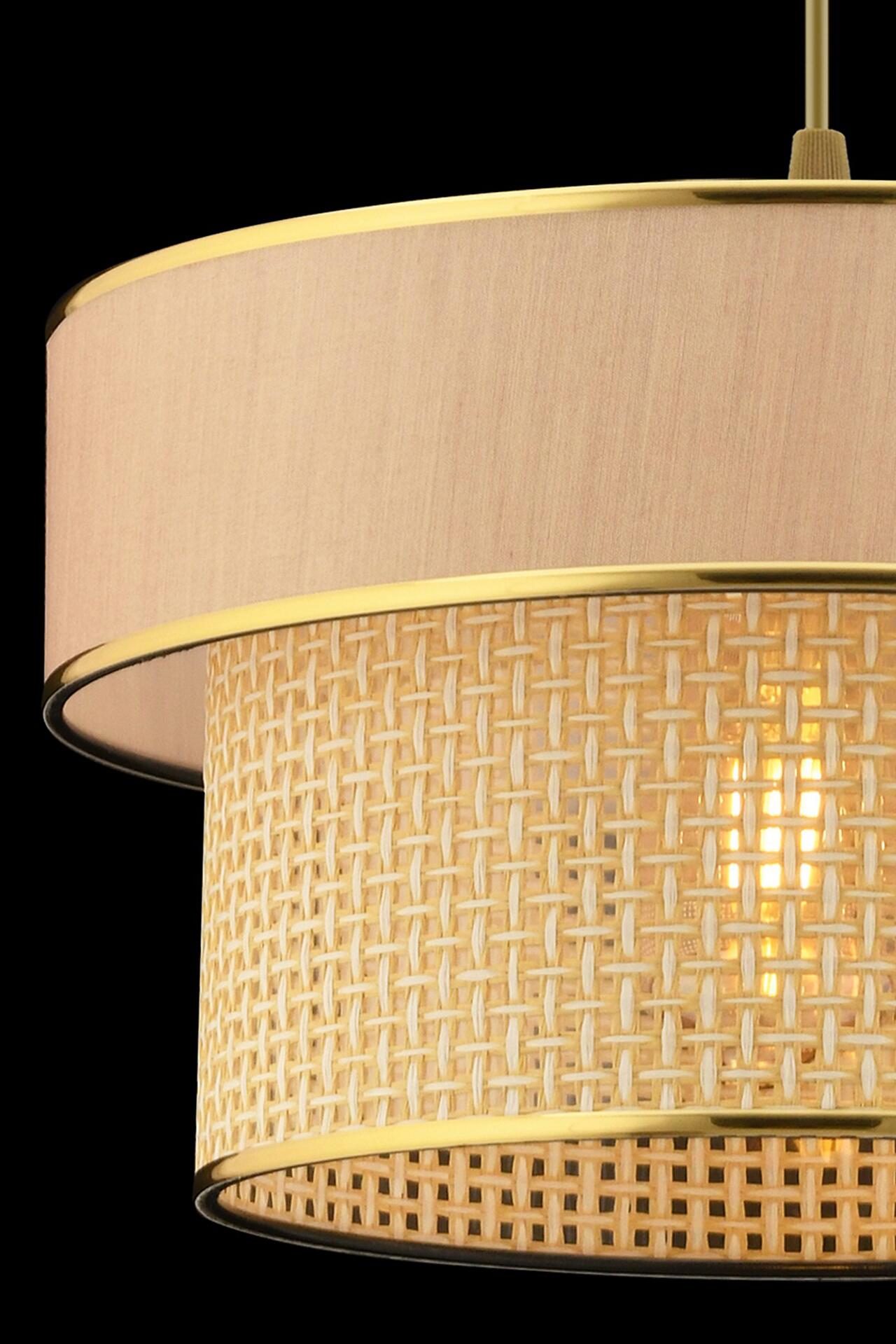 Opviq Pendelleuchte Ero Hazeran beige kamel Baumwolle B/H/T/L/D: ca. 30x65x30x30x30 cm E27 1 Brennstellen