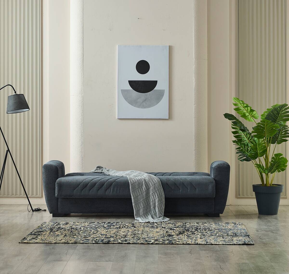 Schlafsofa Alanya grau Microfaser B/H/T: ca. 227x91x83 cm