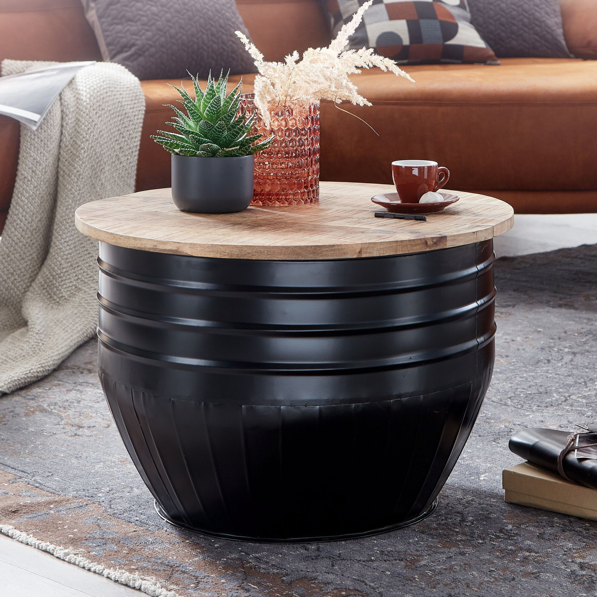 Wohnling Couchtisch schwarz B/H/T: ca. 60x41x60 cm