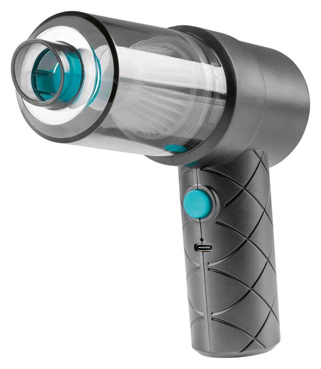 CLEANmaxx Akku-Handstaubsauger blau grau B/H/L: ca. 6,5x11,5x16 cm