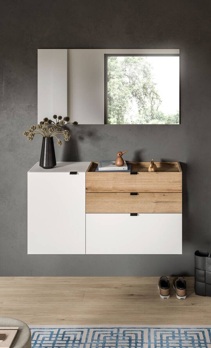 Garderobe Naro weiß Evoke Oak Nachbildung B/H/T: ca. 120x194x37 cm