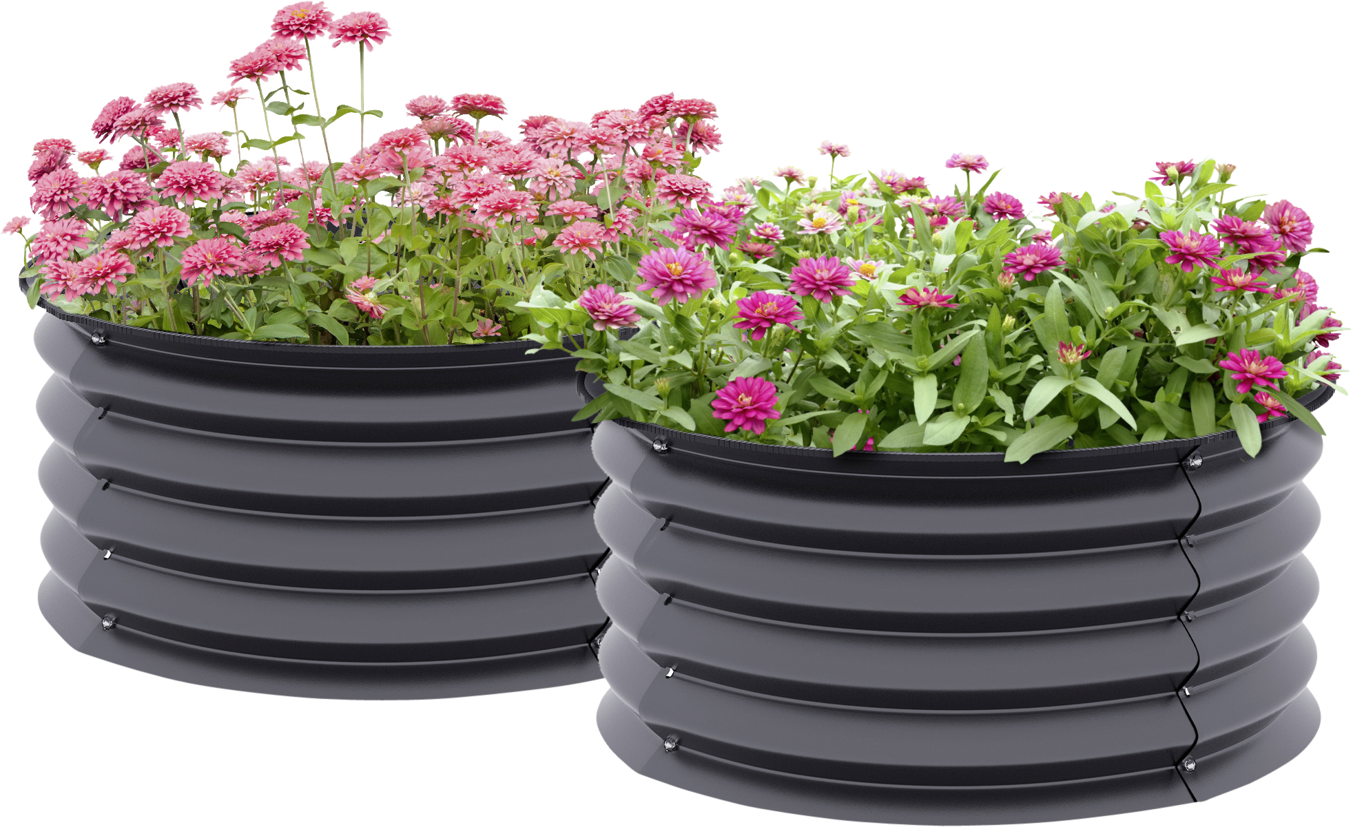 Outsunny Hochbeet 2er Set dunkelgrau Stahl B/H/L: ca. 60x30x60 cm