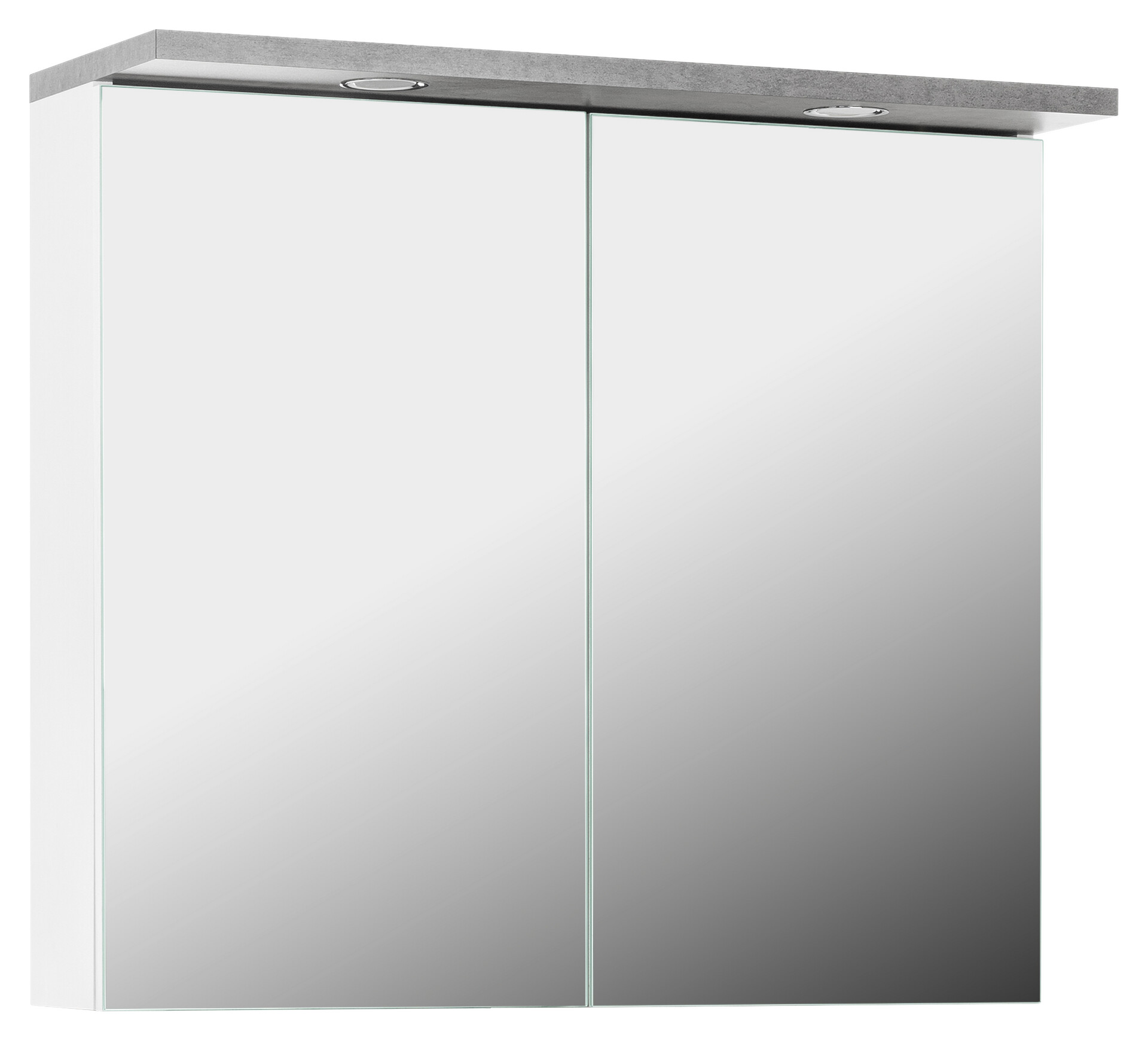 Spiegelschrank Praya Dark Concret Nachbildung weiß B/H/T: ca. 79x71x28 cm