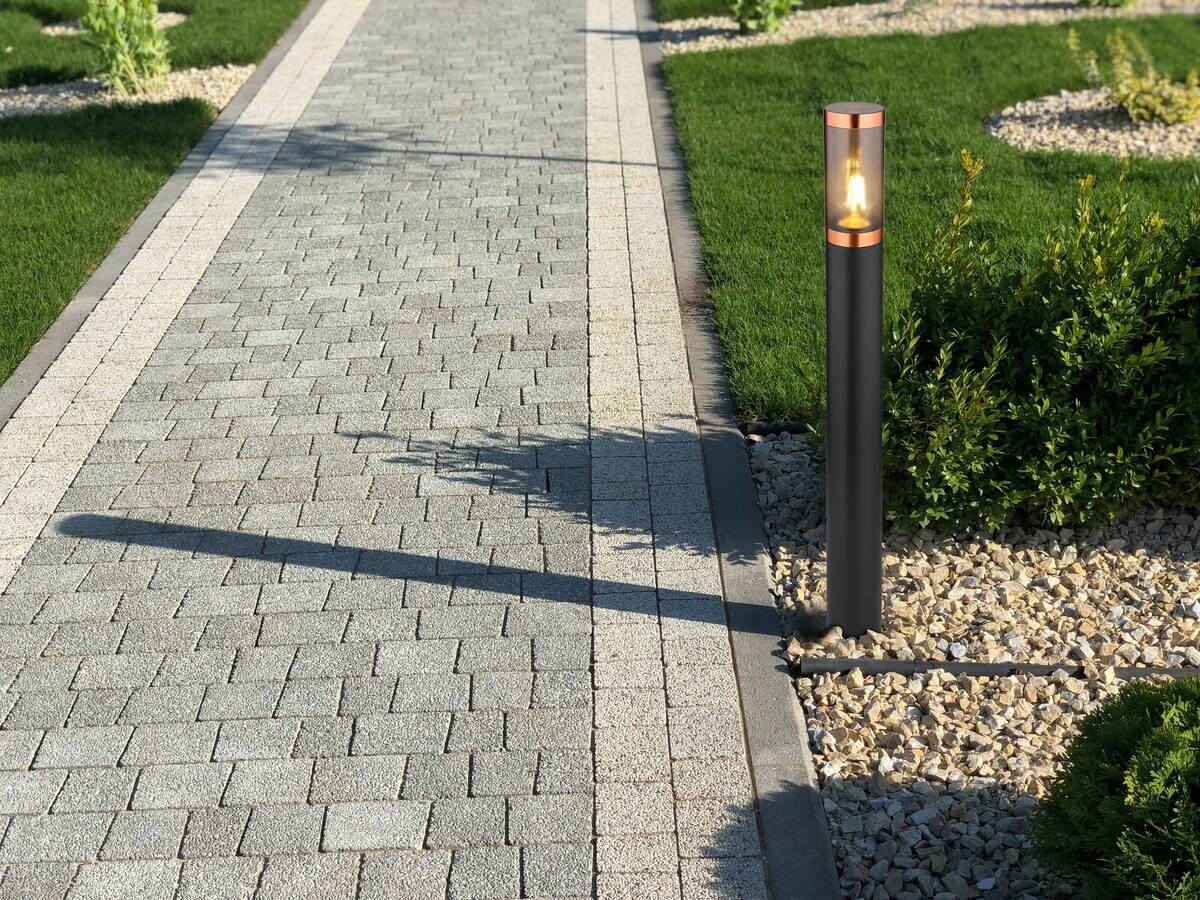 Außenleuchte schwarz Rauch Kupfer H/D: ca. 80x12,7 cm