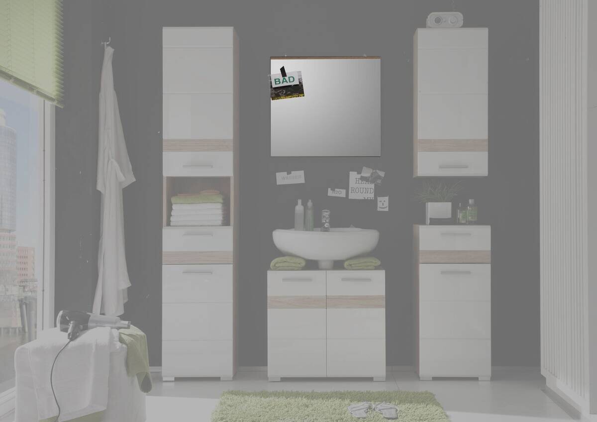 Wandspiegel Set One Eiche San-Remo Nachbildung B/H/T: ca. 60x55x2 cm