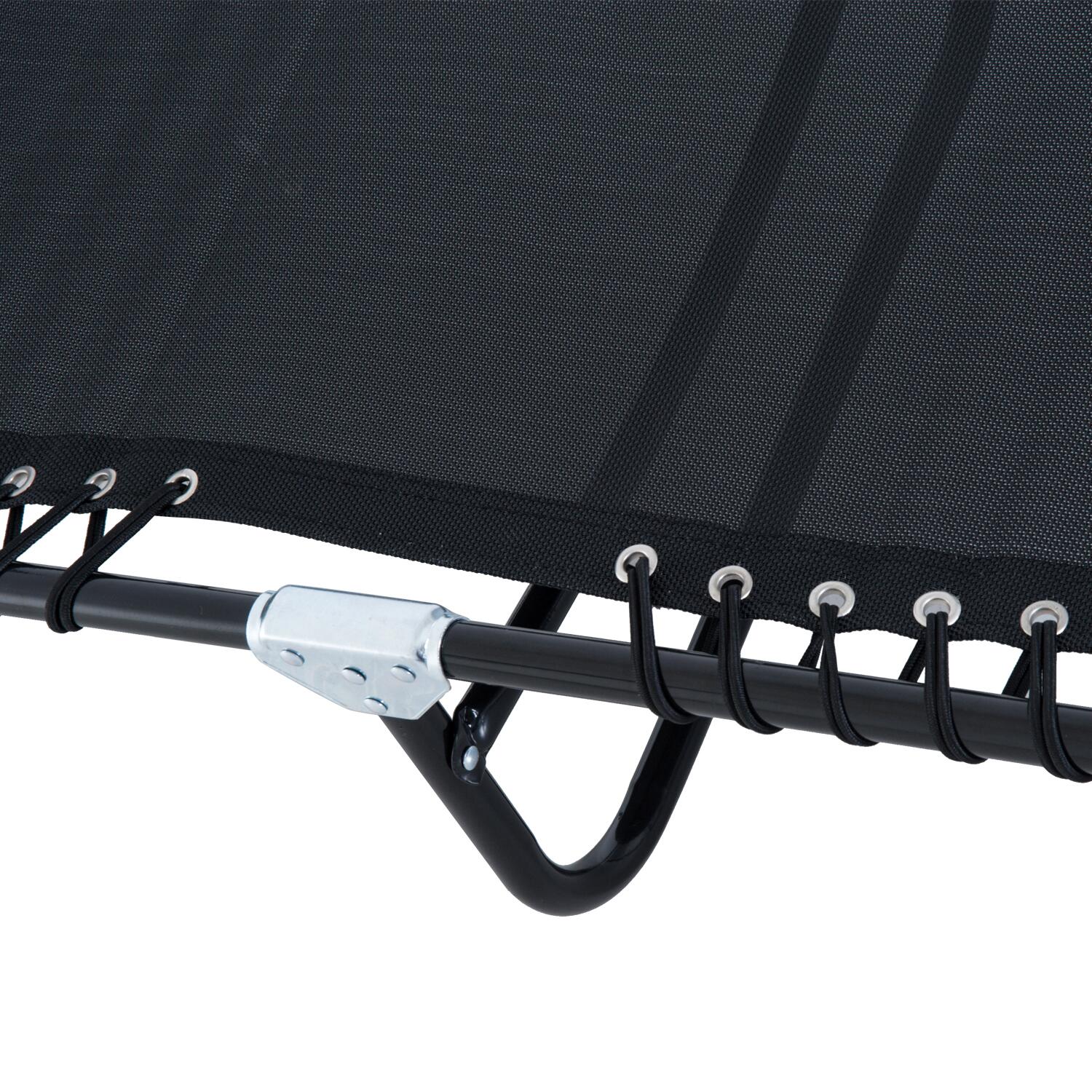 Outsunny Klappliege schwarz Stahl B/H/L: ca. 58x76x197 cm
