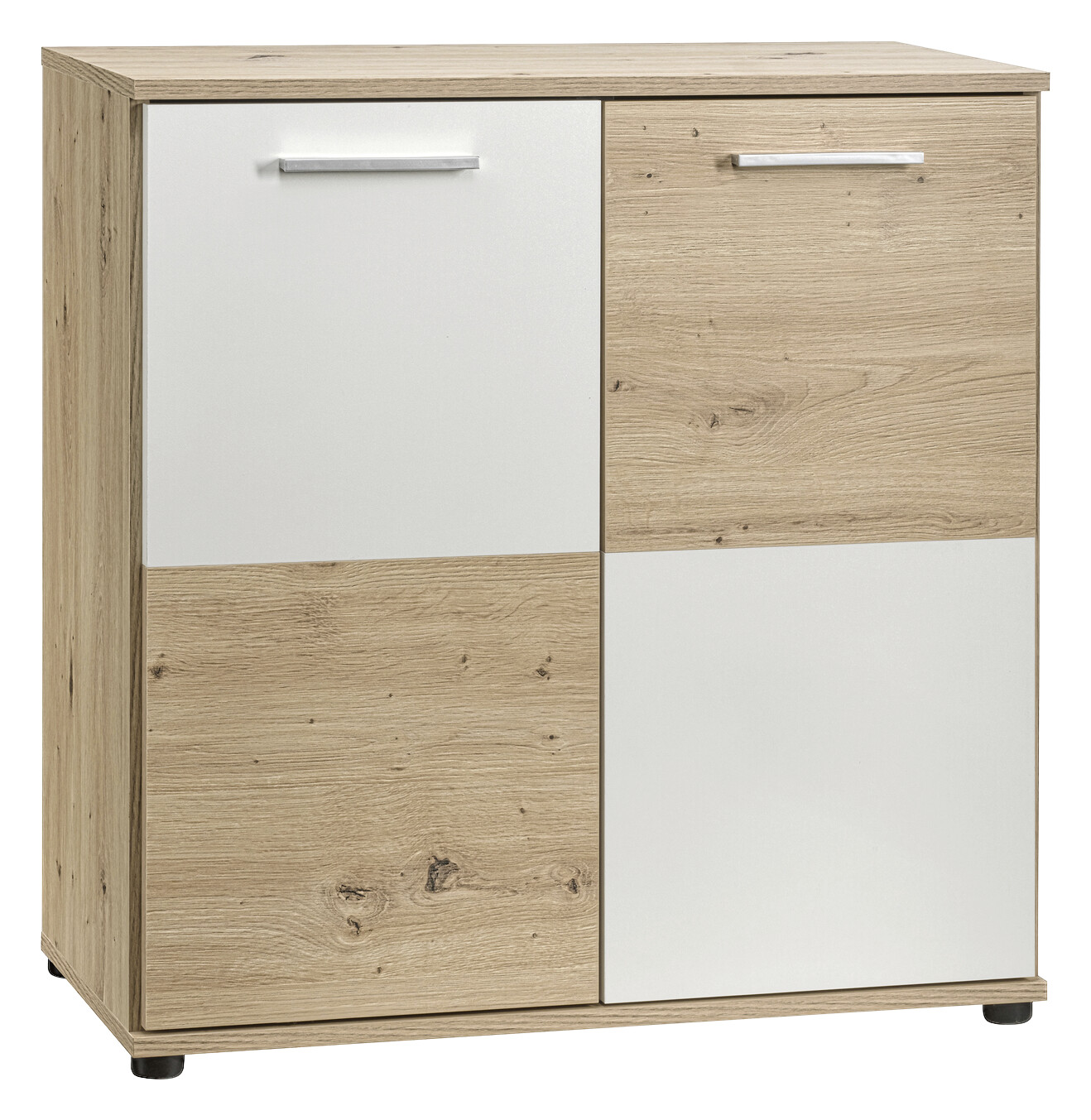 Kommode Zero Eiche Artisan Oak Nachbildung weiß B/H/T: ca. 72x72x34 cm