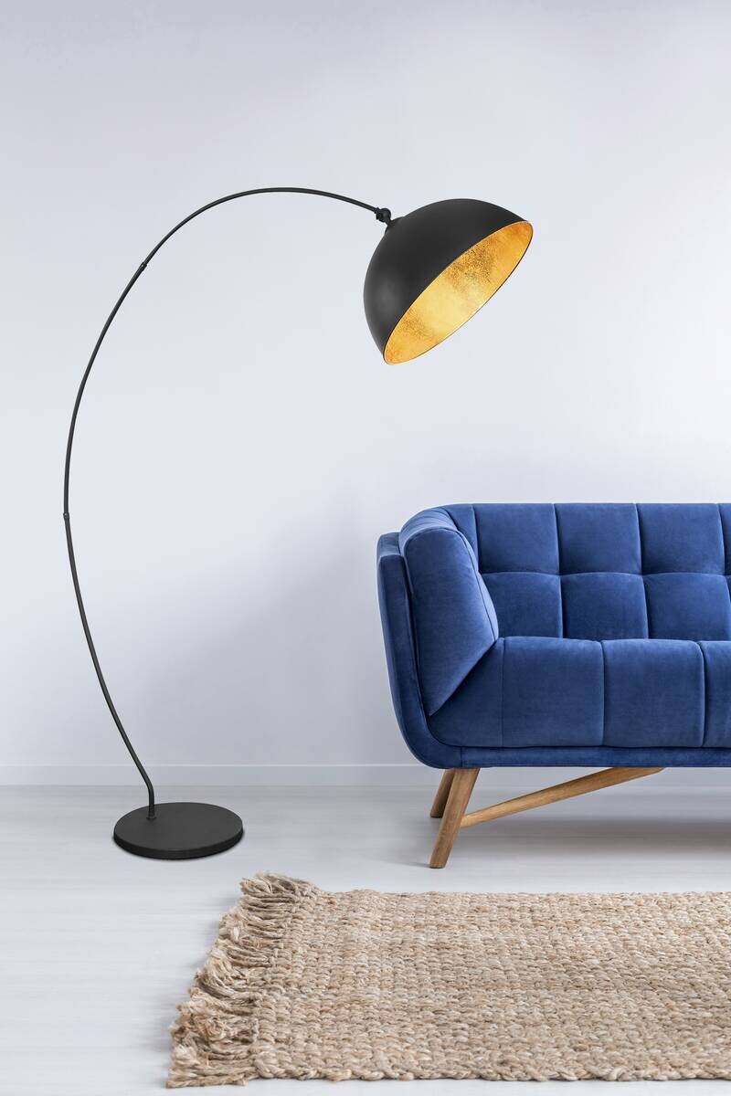 GLOBO Stehleuchte gold schwarz Metall B/H/T: ca. 45x182x115 cm E27 1 Brennstellen