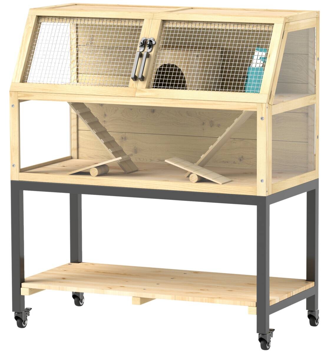 PawHut Zwerghamsterkäfig Holzoptik Holz B/H/L: ca. 43x101x87 cm