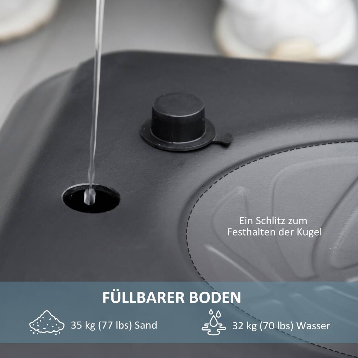 SPORTNOW Basketballkorb schwarz B/H/L: ca. 55x74x250 cm