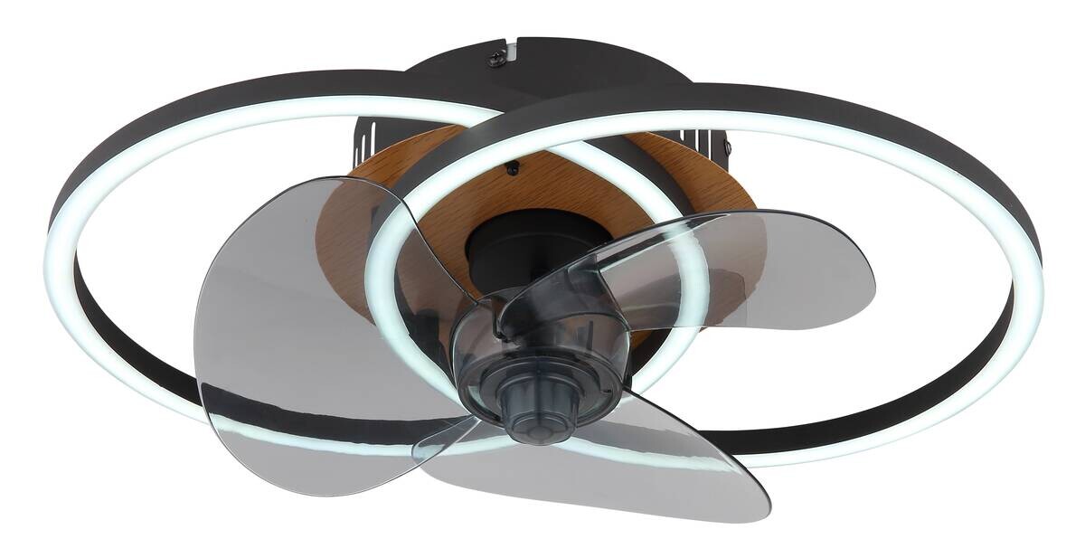 GLOBO Deckenventilator Karen schwarz dunkelbraun B/H/T: ca. 28x14,4x42 cm max. 24 W