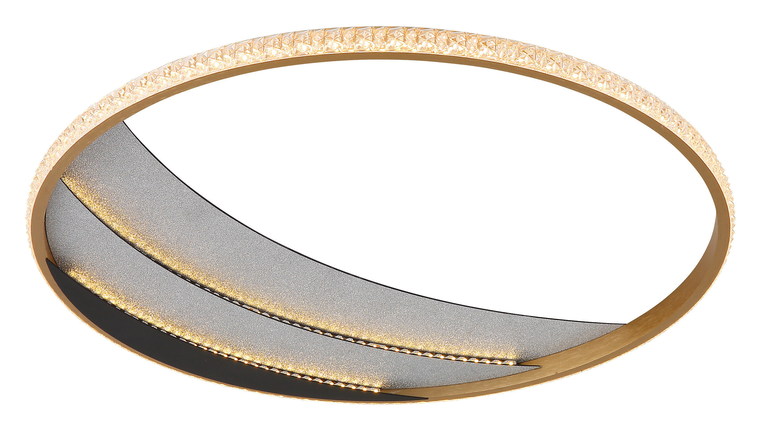 GLOBO Deckenleuchte gold klar schwarz Metall Kunststoff Aluminium H/D: ca. 6x52 cm 1 Brennstellen