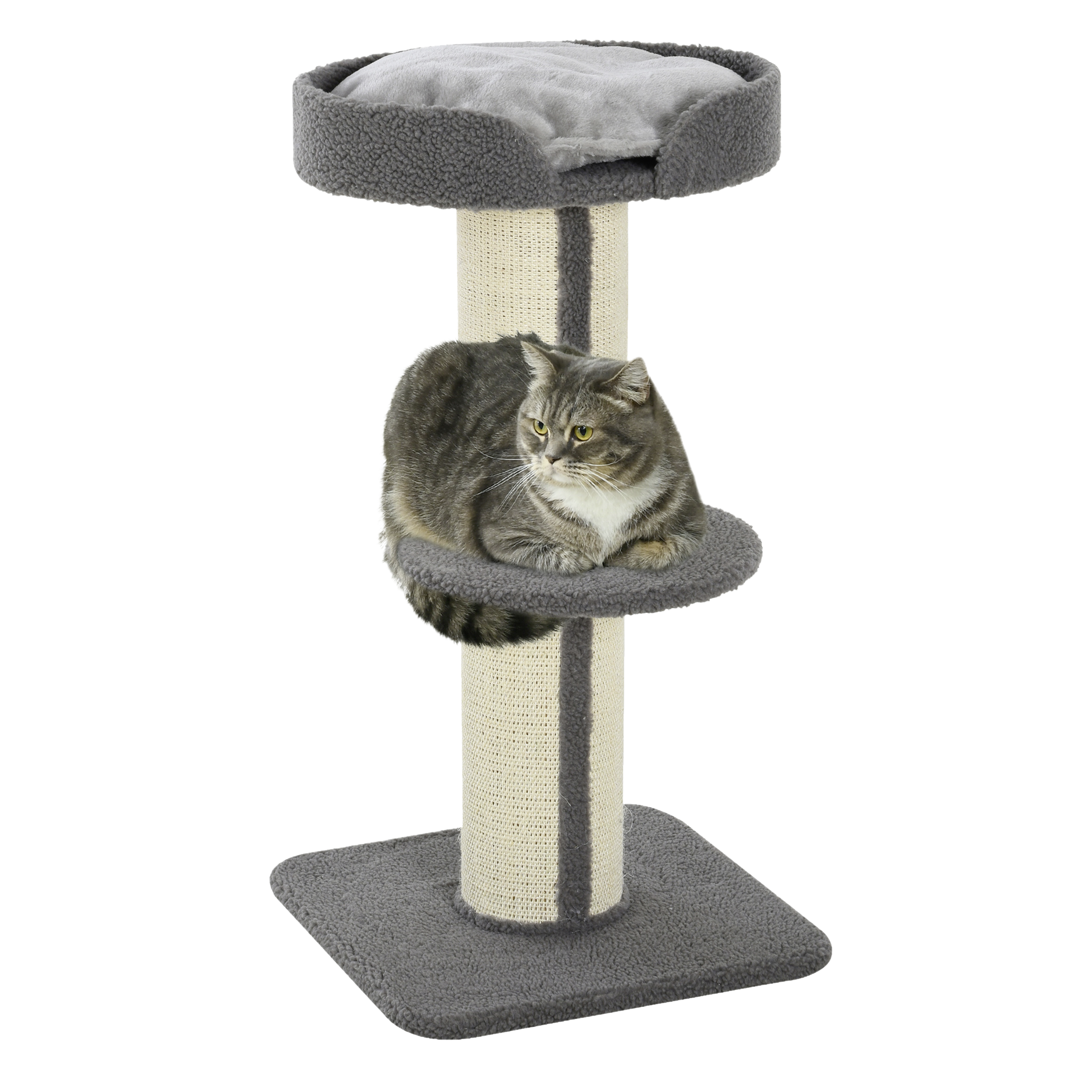 PawHut Kratzbaum grau Spanplatte B/H/L: ca. 45x91x45 cm