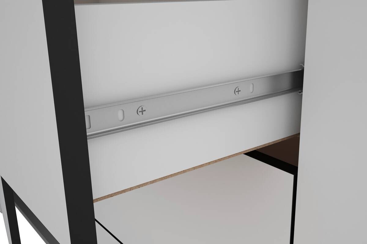 Sideboard FARO weiß schwarz B/H/T: ca. 140x84x40 cm