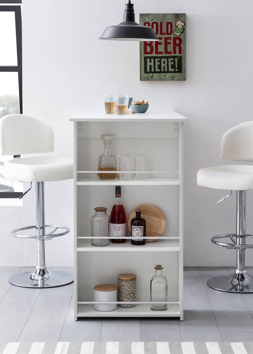 Bartisch weiß beschichtet Holzwerkstoff B/H/T: ca. 120x107,5x60 cm