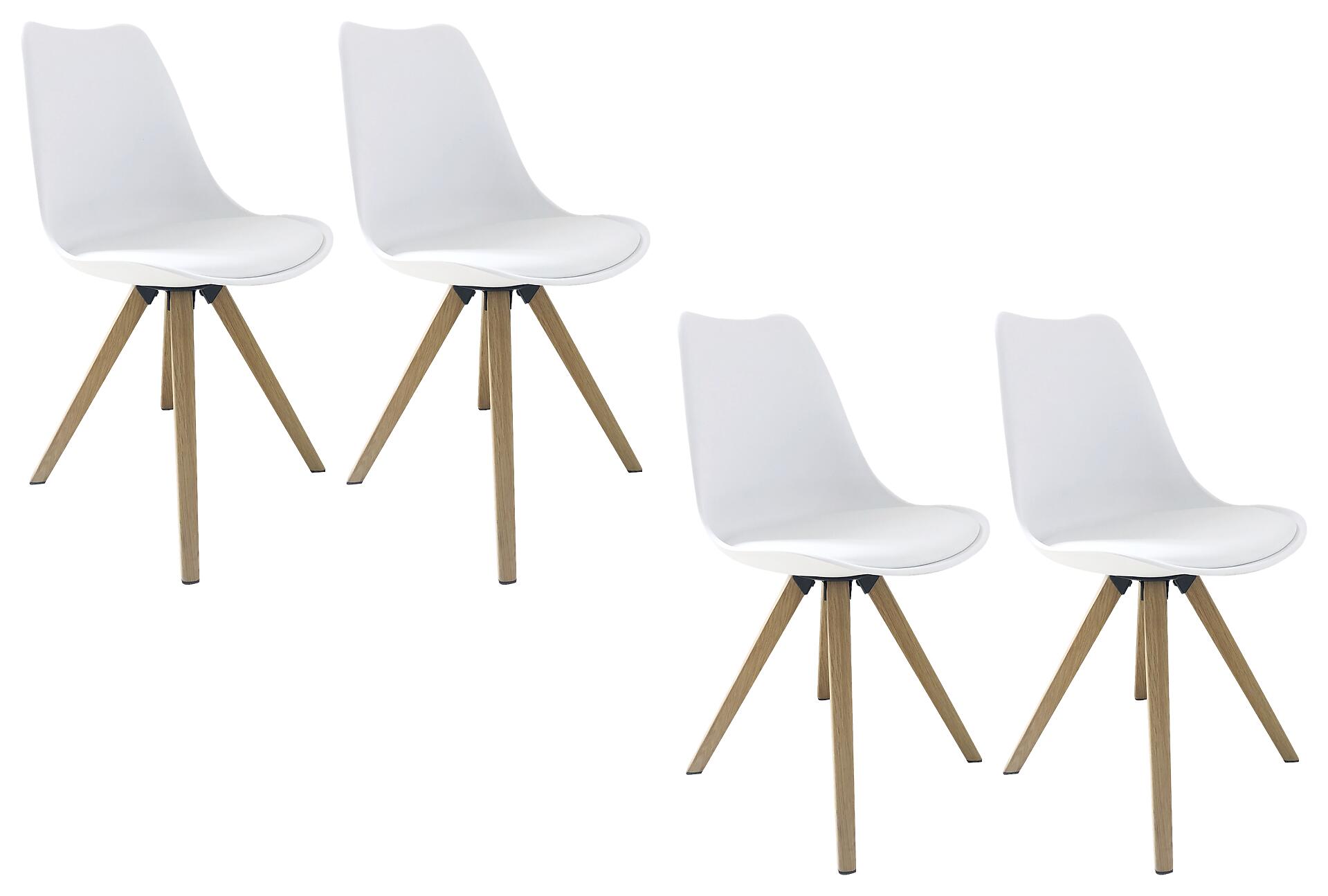 Tischgruppe KIRA weiß Eiche B/H/T: ca. 160x75x90 cm