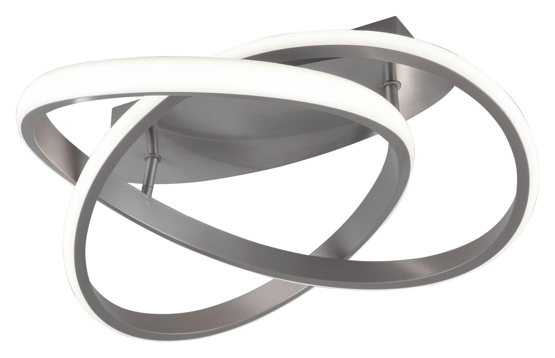 Reality Deckenleuchte Course nickel matt weiß Metall Kunststoff H/D: ca. 19x45 cm