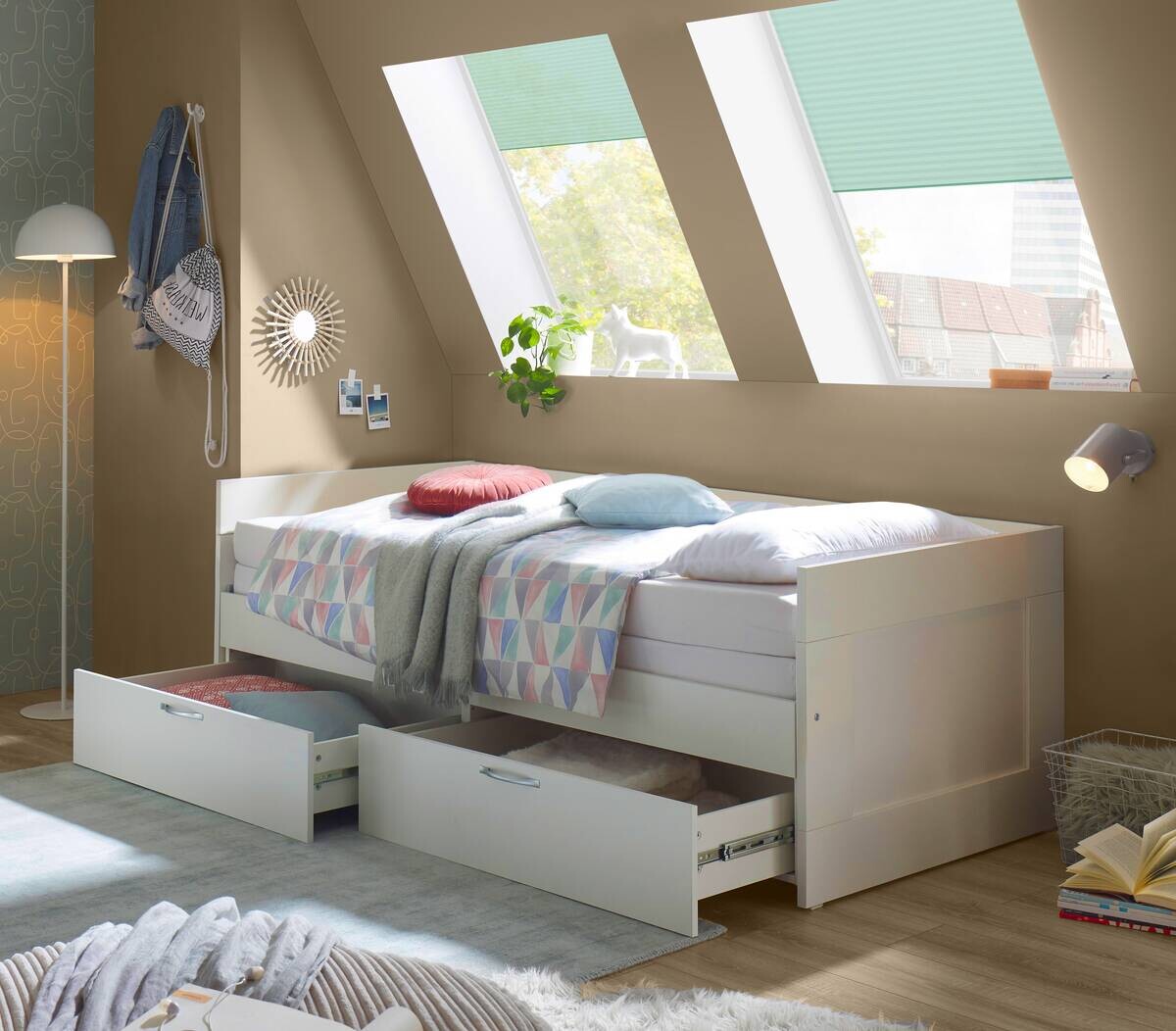 Funktionsbett weiß Liegefläche B/L: ca. 90x200 cm