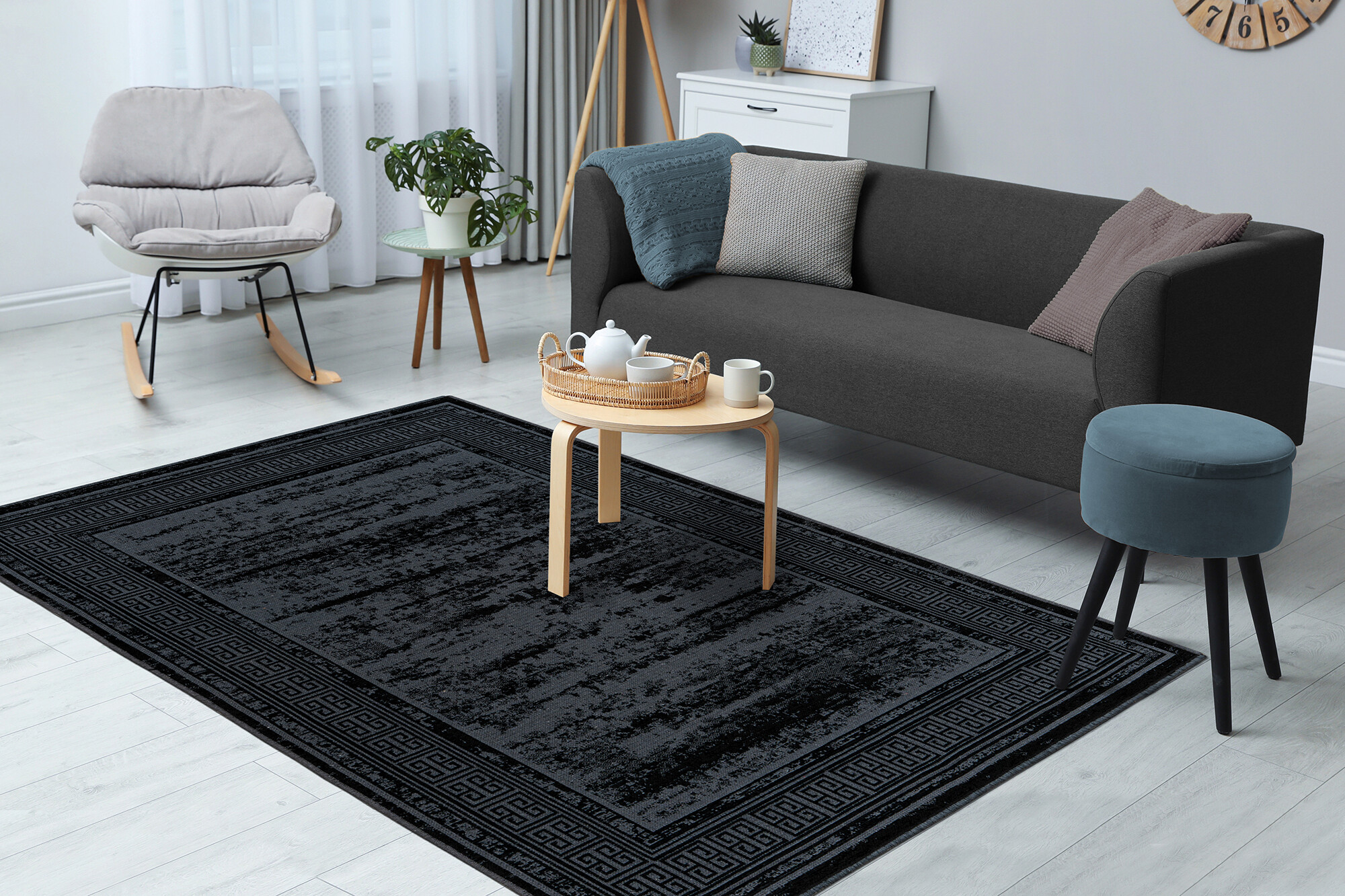 Kayoom Flachflorteppich Kalea 325 schwarz B/H/L: ca. 80x0,8x150 cm Kayoom Flachflorteppich Kalea 325 schwarz B/H/L: ca. 80x0,8x150 cm