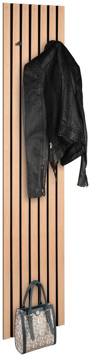 Wandgarderobe Grace Eiche Artisan Nachbildung schwarz B/H/T: ca. 25x160x7 cm