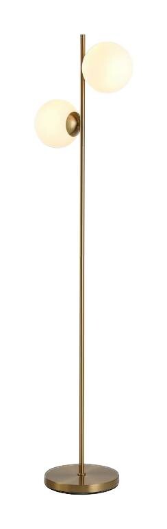 HOMCOM Stehleuchte B31-146V90GD gold weiß Stahl Glas B/H/L: ca. 28x165x28 cm E27 2 Brennstellen